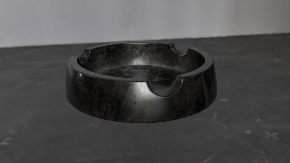 Ashtray and Matchbox 3D model_1