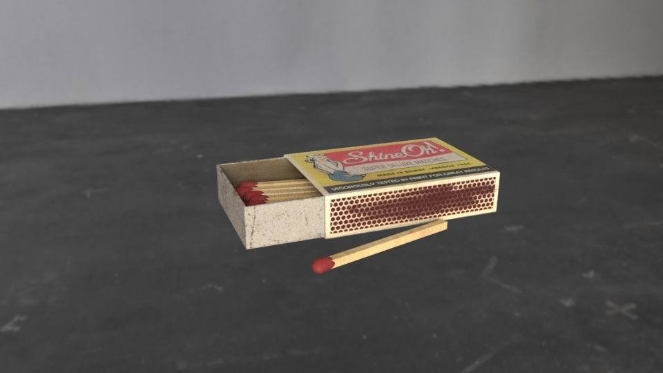 Ashtray and Matchbox 3D model_2