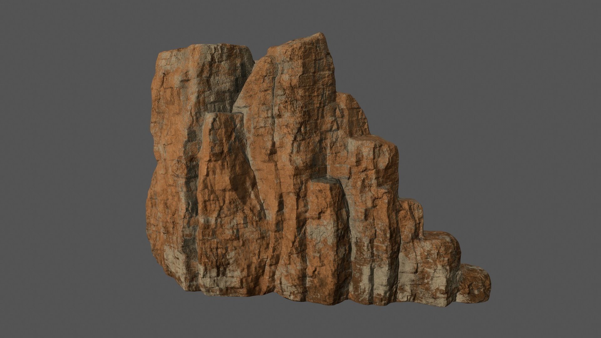 Mountain rocks Low-poly 3D model_7