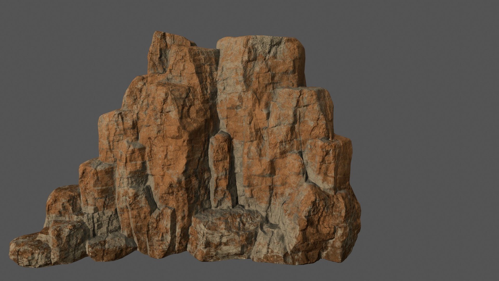 Mountain rocks Low-poly 3D model_11