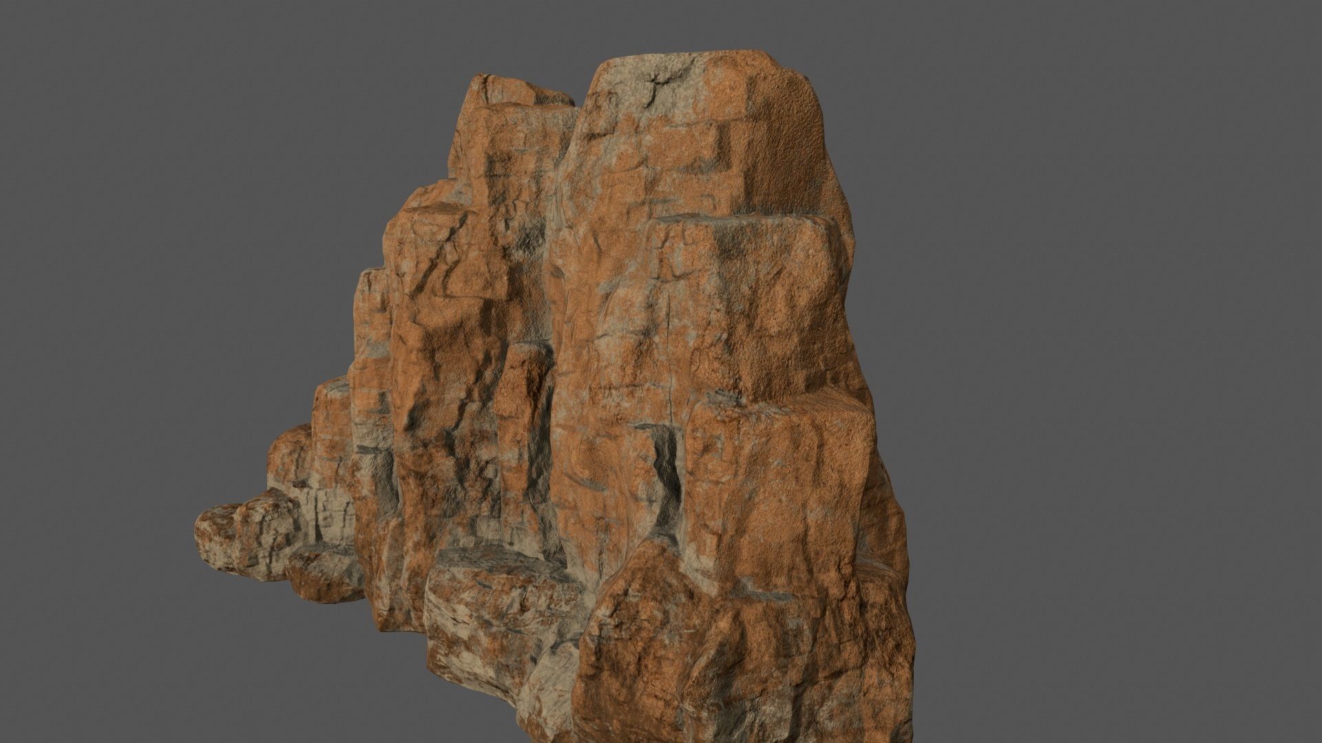 Mountain rocks Low-poly 3D model_10