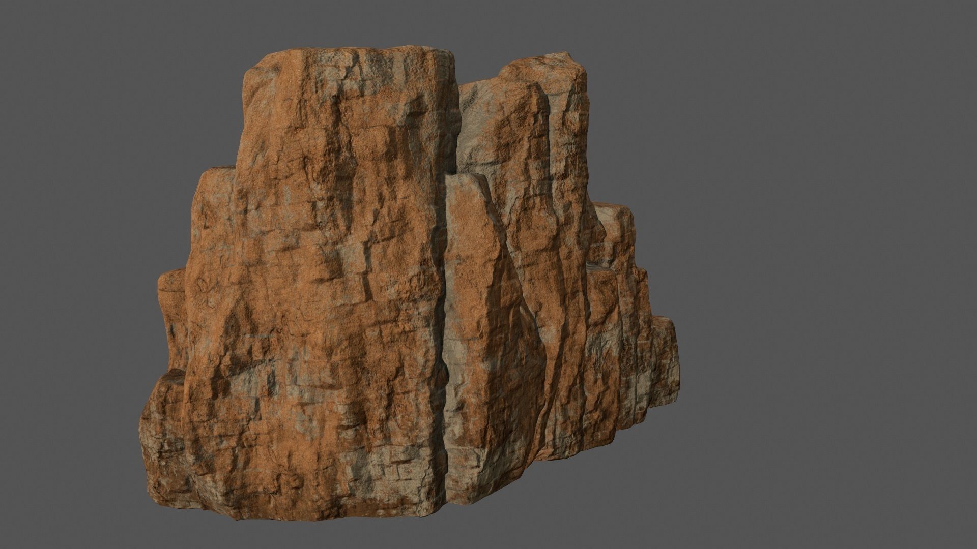 Mountain rocks Low-poly 3D model_9
