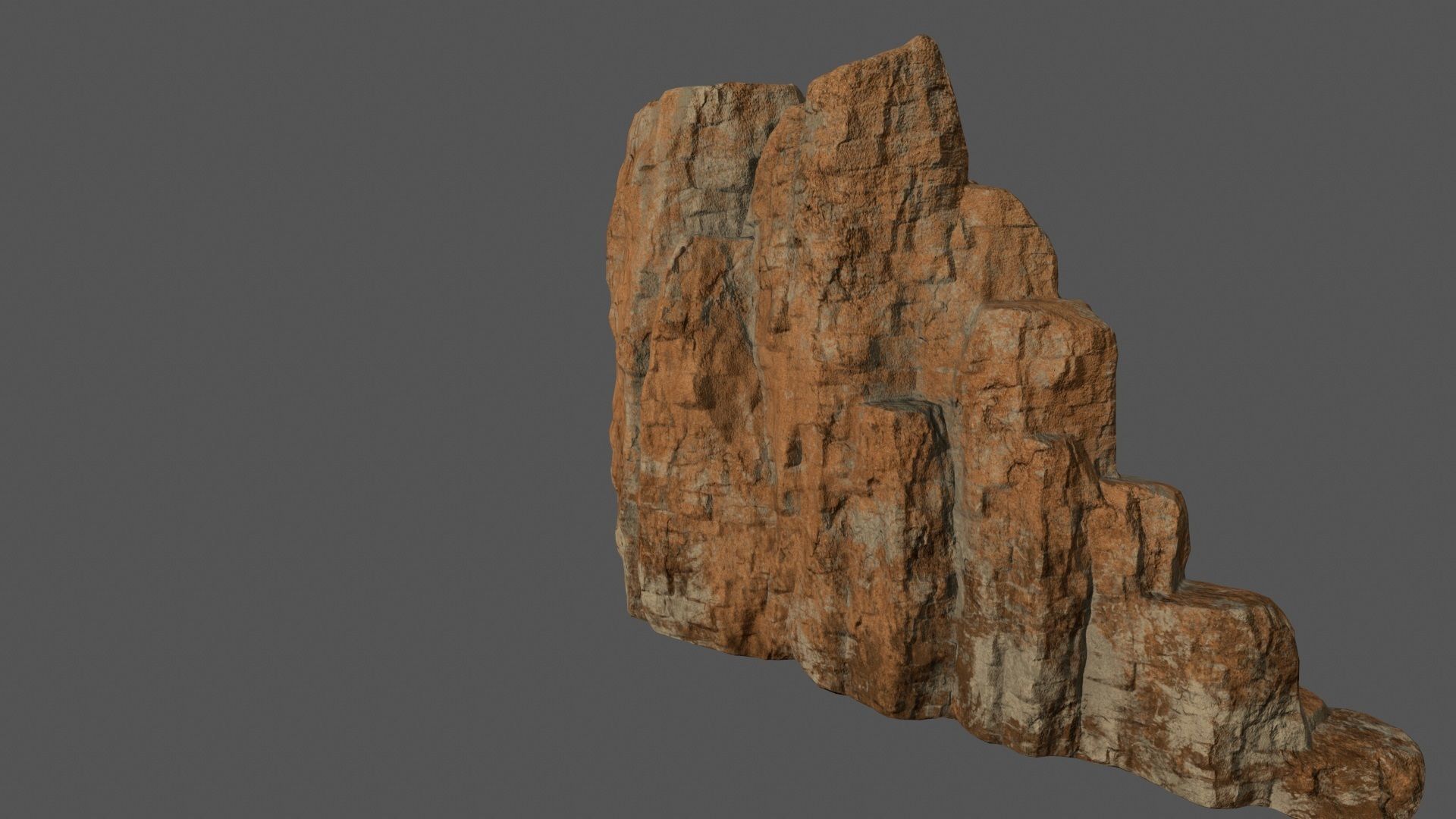 Mountain rocks Low-poly 3D model_6