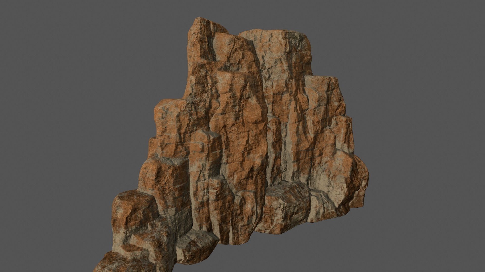 Mountain rocks Low-poly 3D model_4