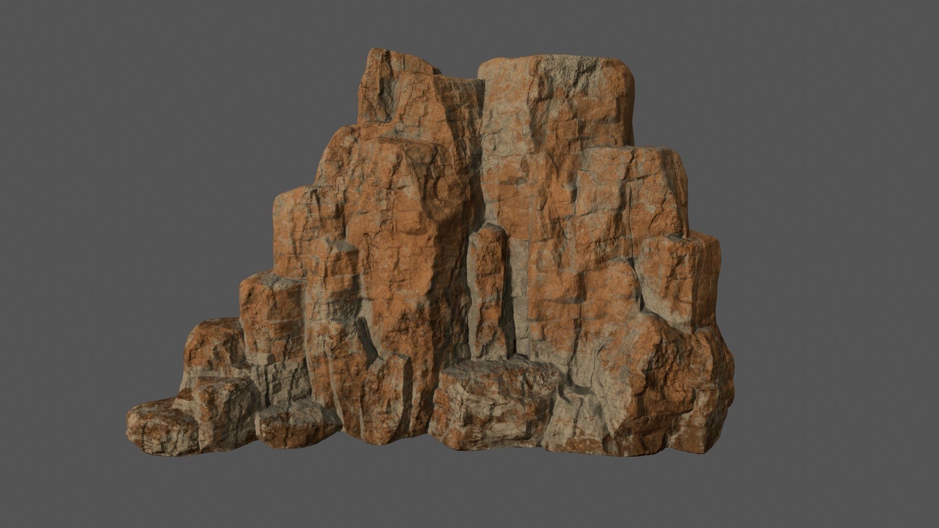 Mountain rocks Low-poly 3D model_3