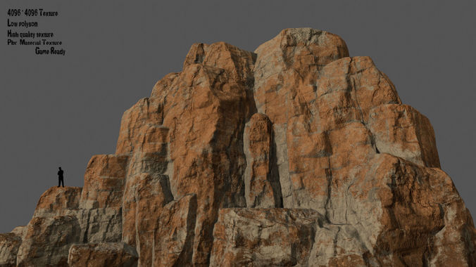 Mountain rocks Low-poly 3D model