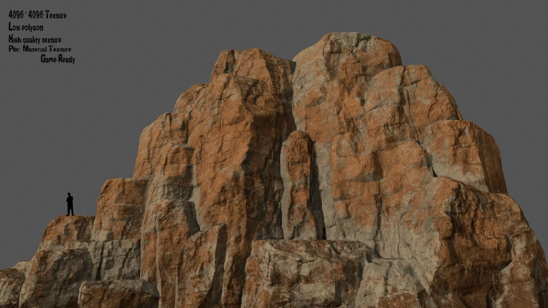 Mountain rocks Low-poly 3D model_0