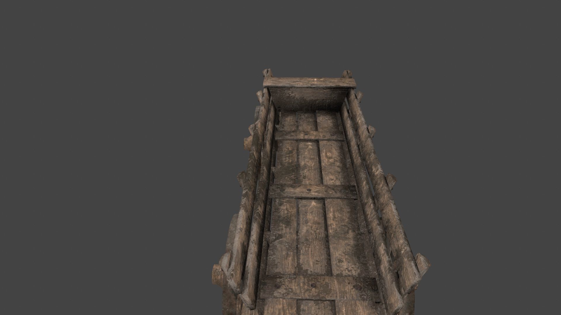 Wooden  Cart Low-poly 3D model_6