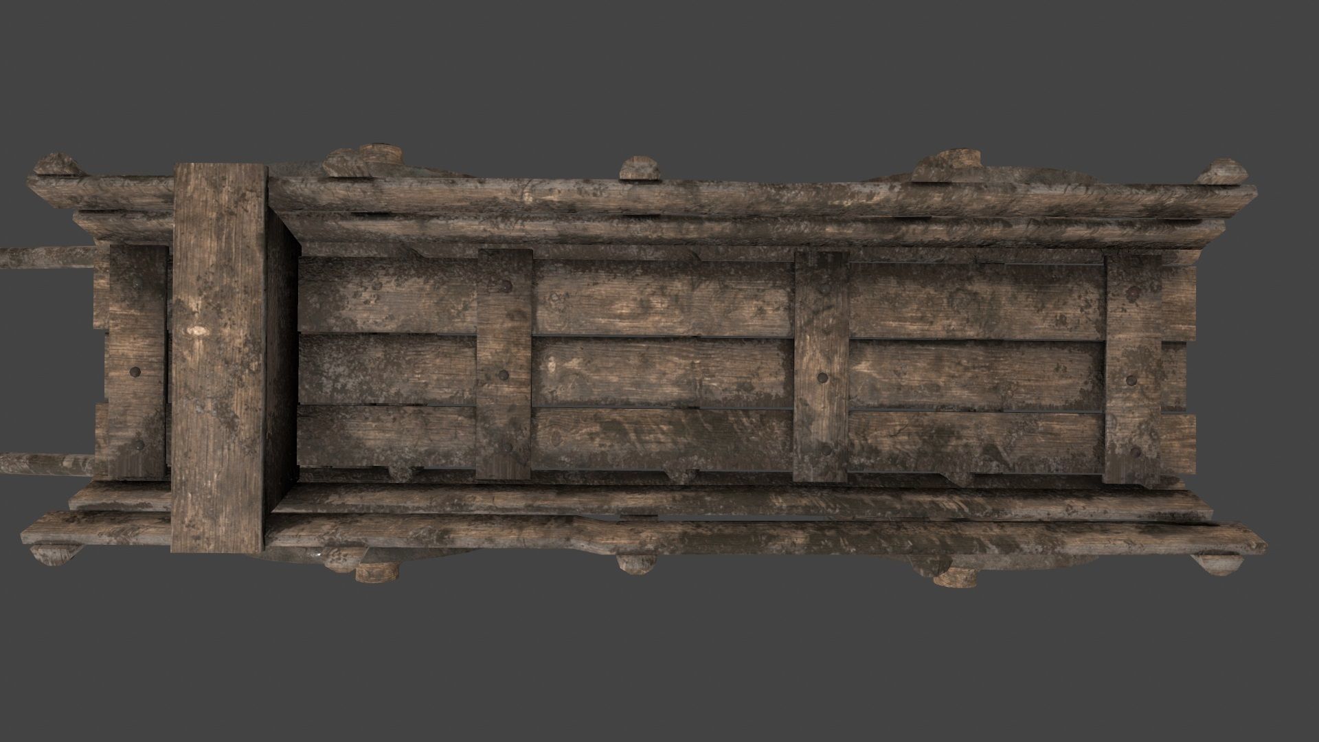 Wooden  Cart Low-poly 3D model_10