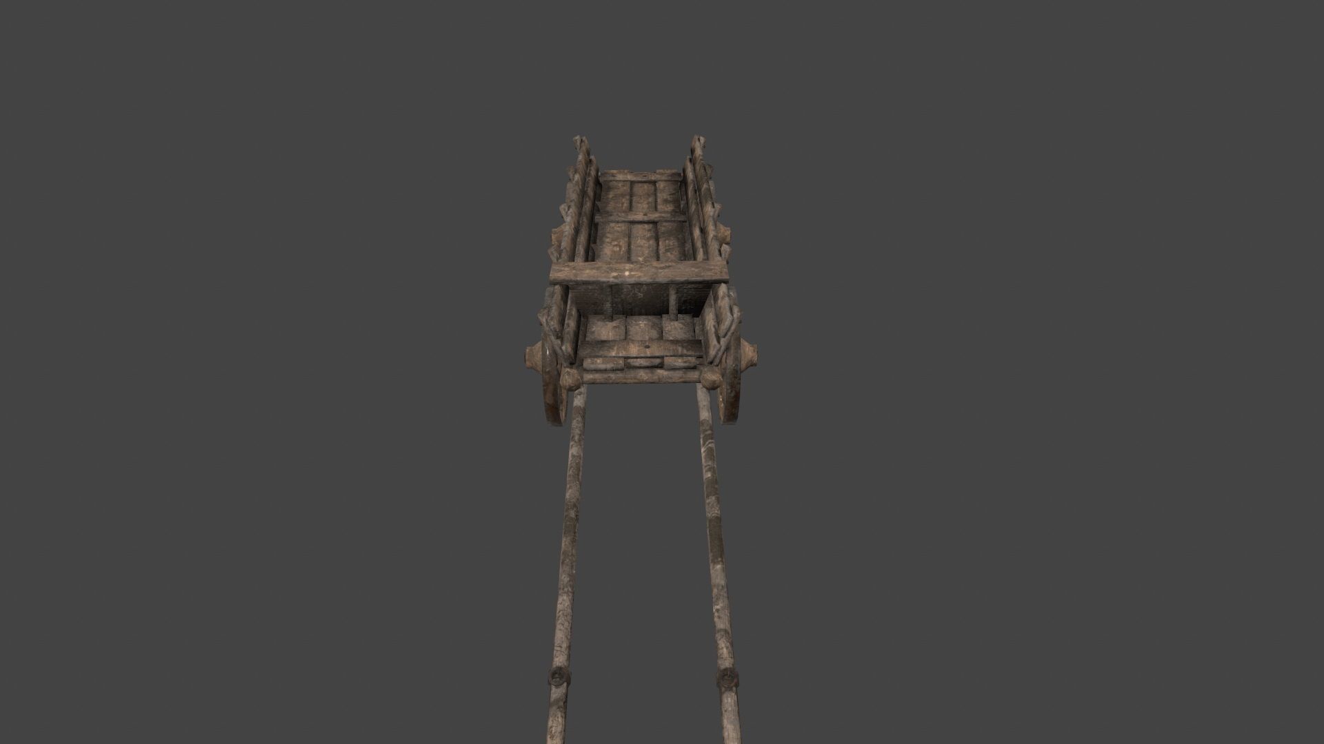 Wooden  Cart Low-poly 3D model_2