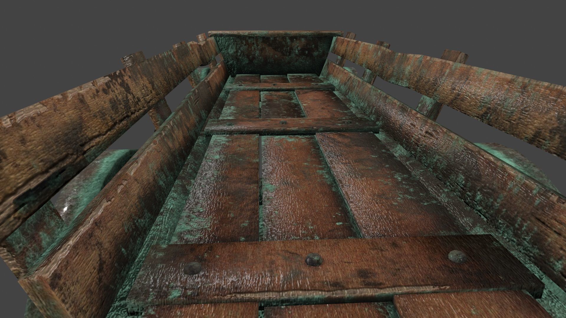 Wooden Cart Low-poly 3D model_17