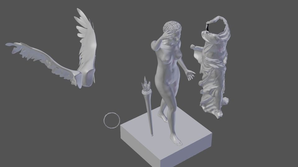 Rebuilt Samothrace victory Nike 3D model_21