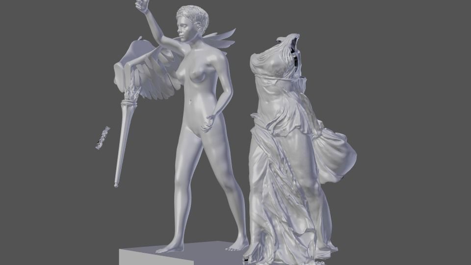 Rebuilt Samothrace victory Nike 3D model_22