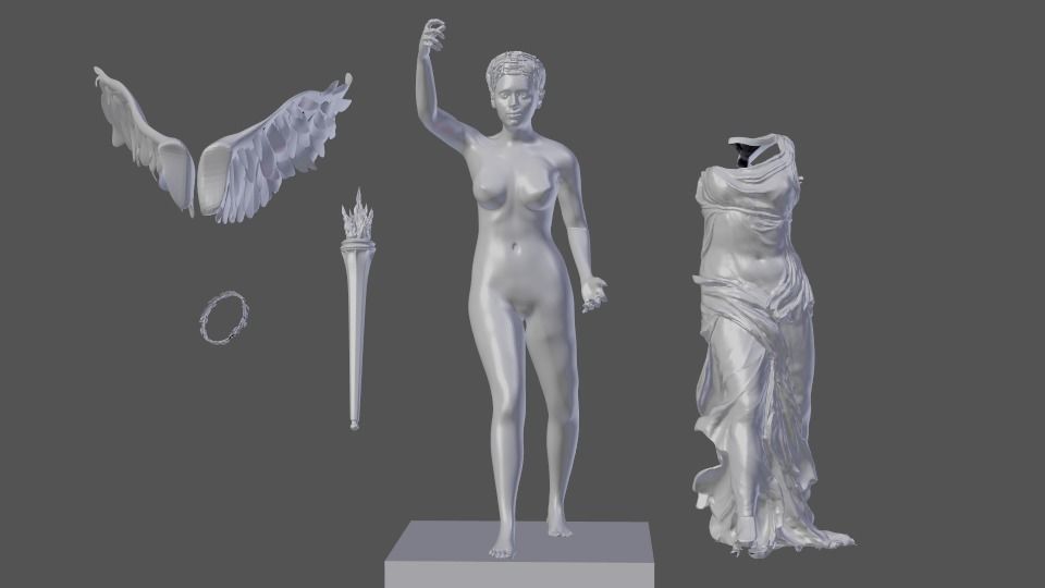 Rebuilt Samothrace victory Nike 3D model_19