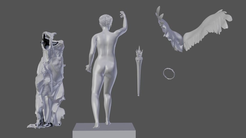 Rebuilt Samothrace victory Nike 3D model_20