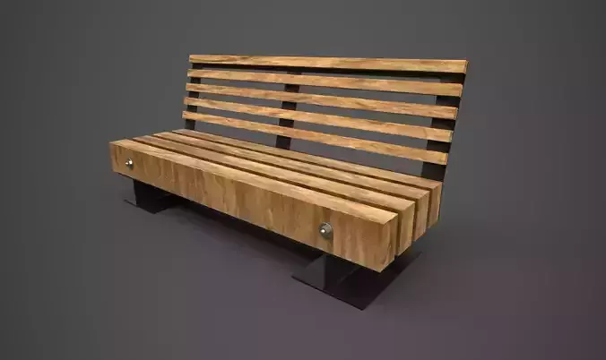 Park bench - PBR - lowpoly Free low-poly 3D model