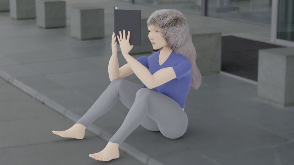 girl with book