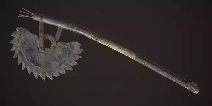 Post-apocalyptic Sawblade Axe