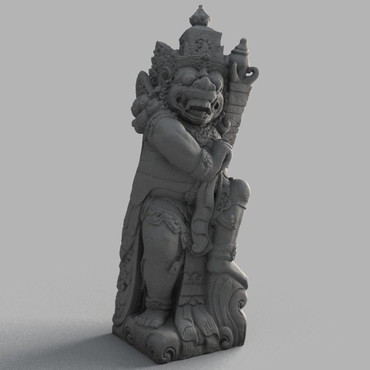 Bali-statue-014 statue of indian god Low-poly 3D model_6
