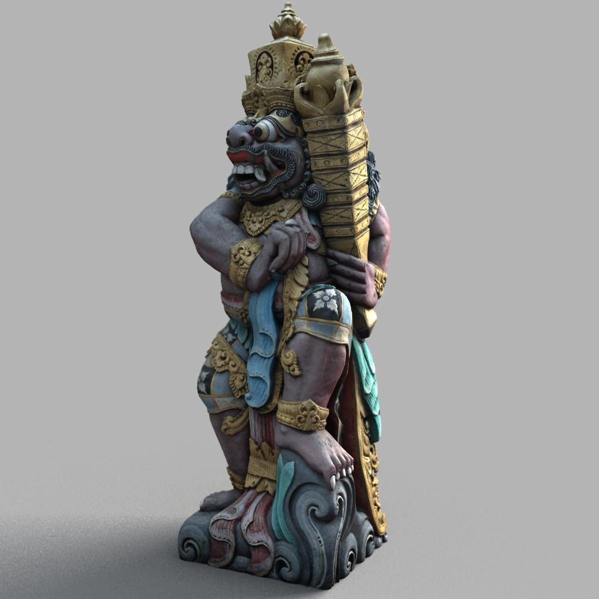 Bali-statue-014 statue of indian god Low-poly 3D model_5