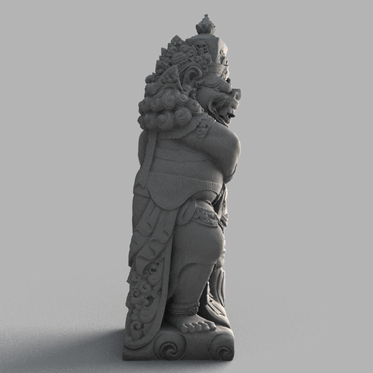 Bali-statue-014 statue of indian god Low-poly 3D model_7