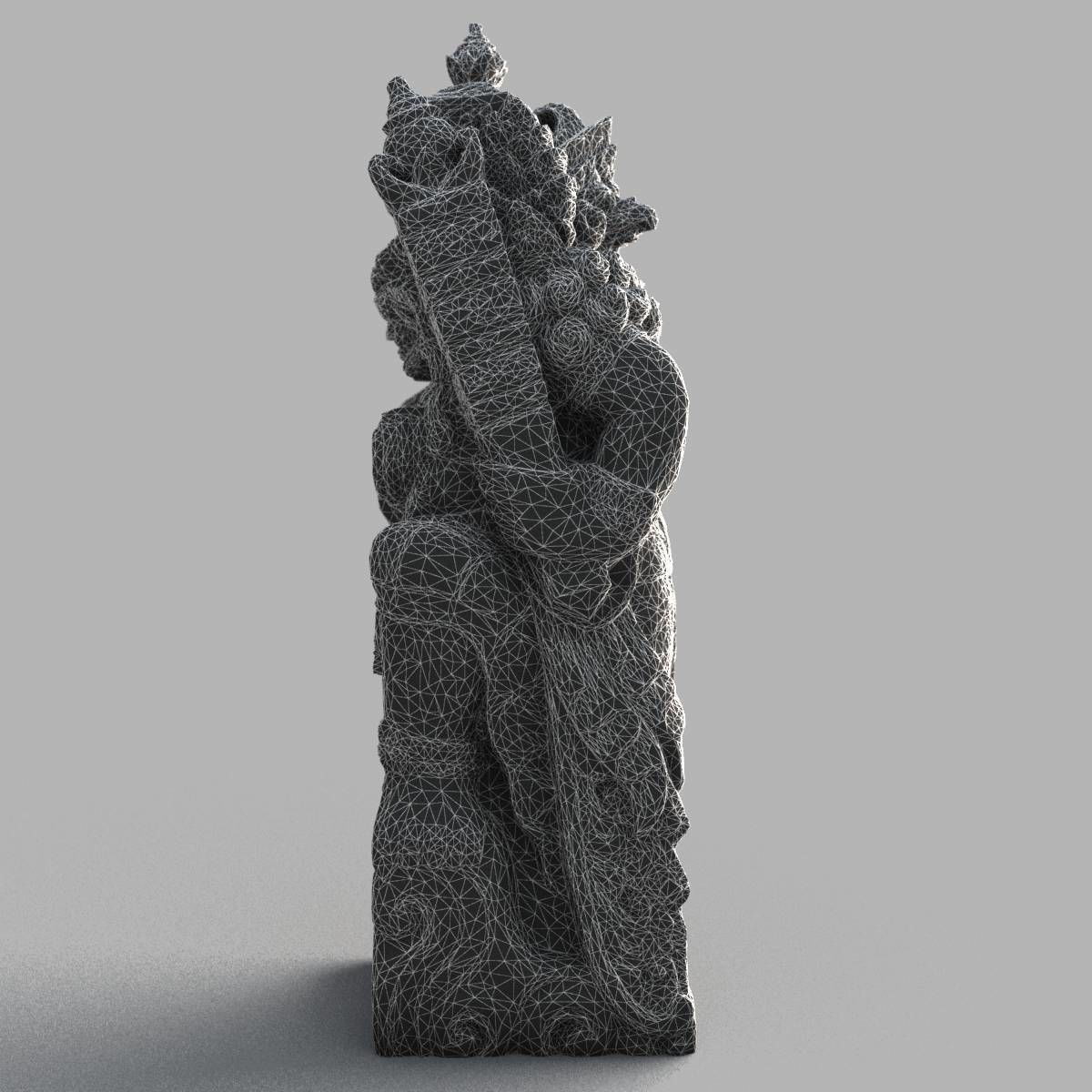 Bali-statue-014 statue of indian god Low-poly 3D model_16