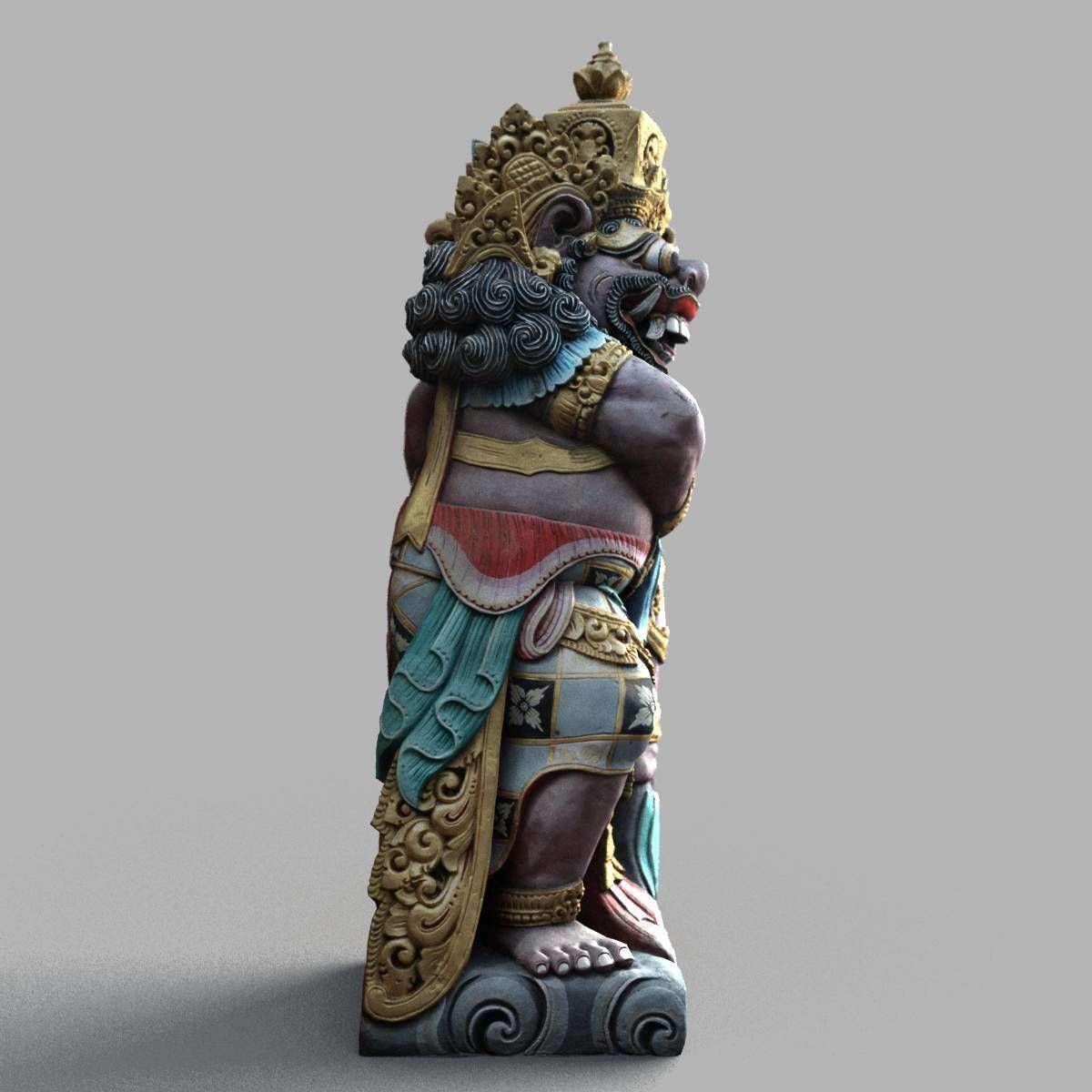 Bali-statue-014 statue of indian god Low-poly 3D model_1