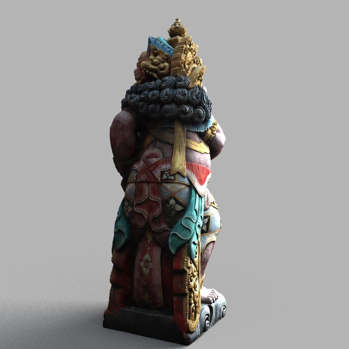 Bali-statue-014 statue of indian god Low-poly 3D model_2