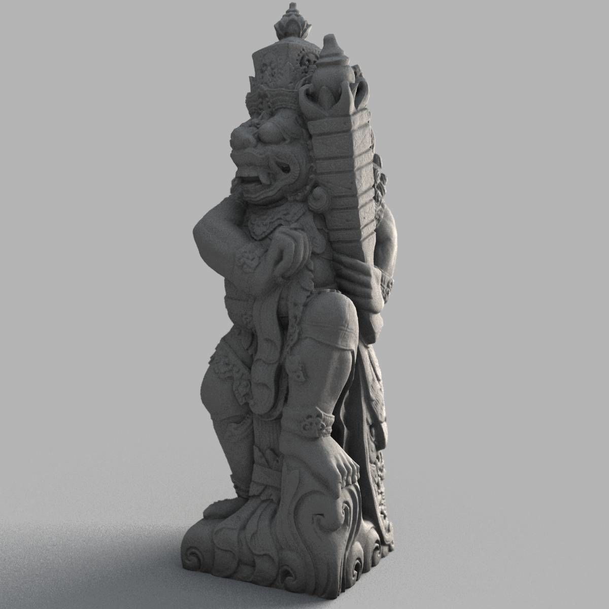 Bali-statue-014 statue of indian god Low-poly 3D model_11