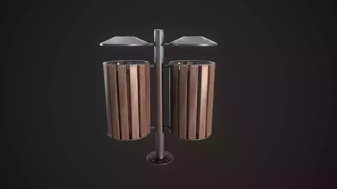Wood Trash Bin
