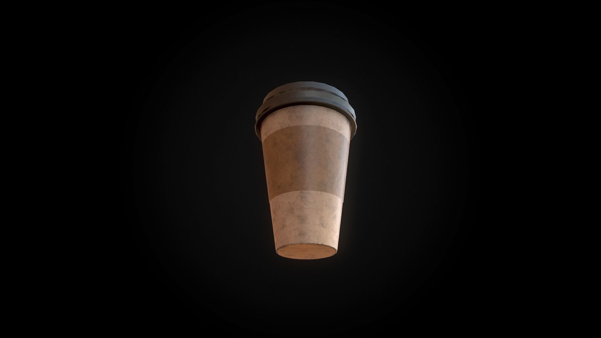 Coffe cup Low-poly 3D model_1