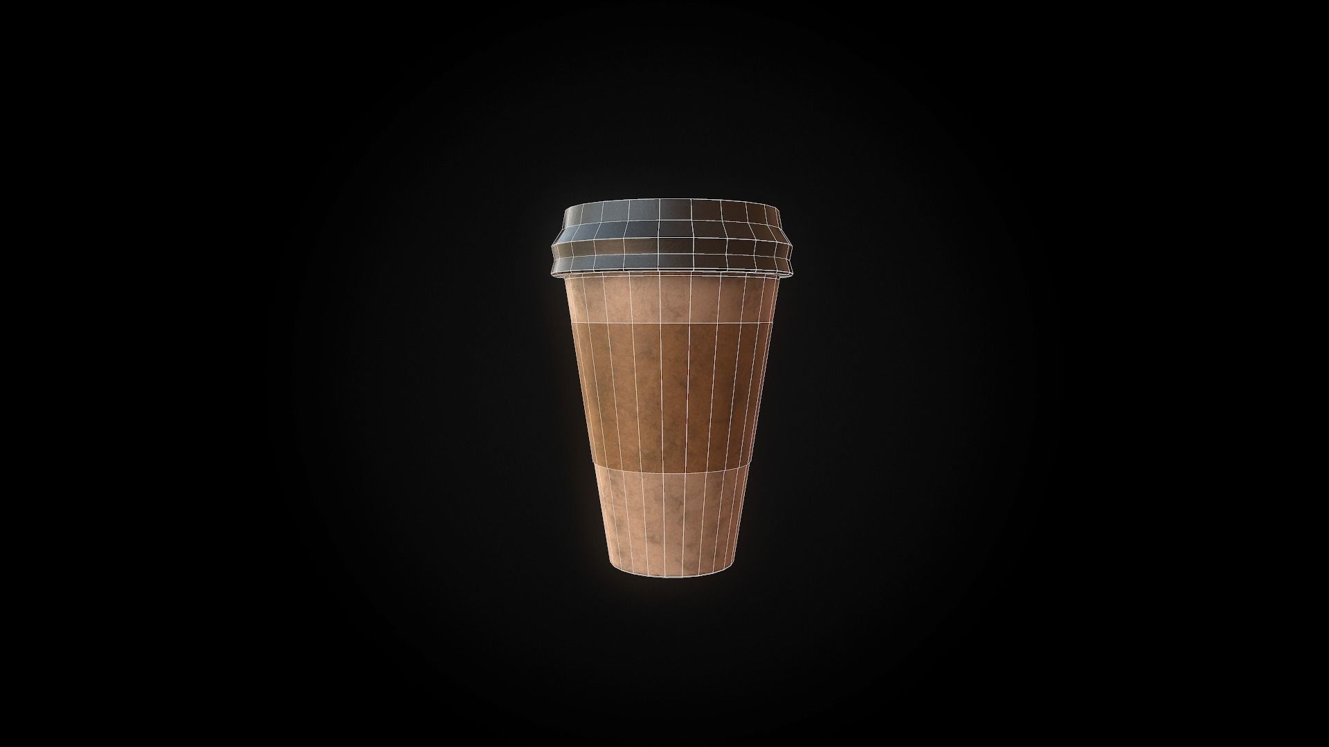 Coffe cup Low-poly 3D model_2