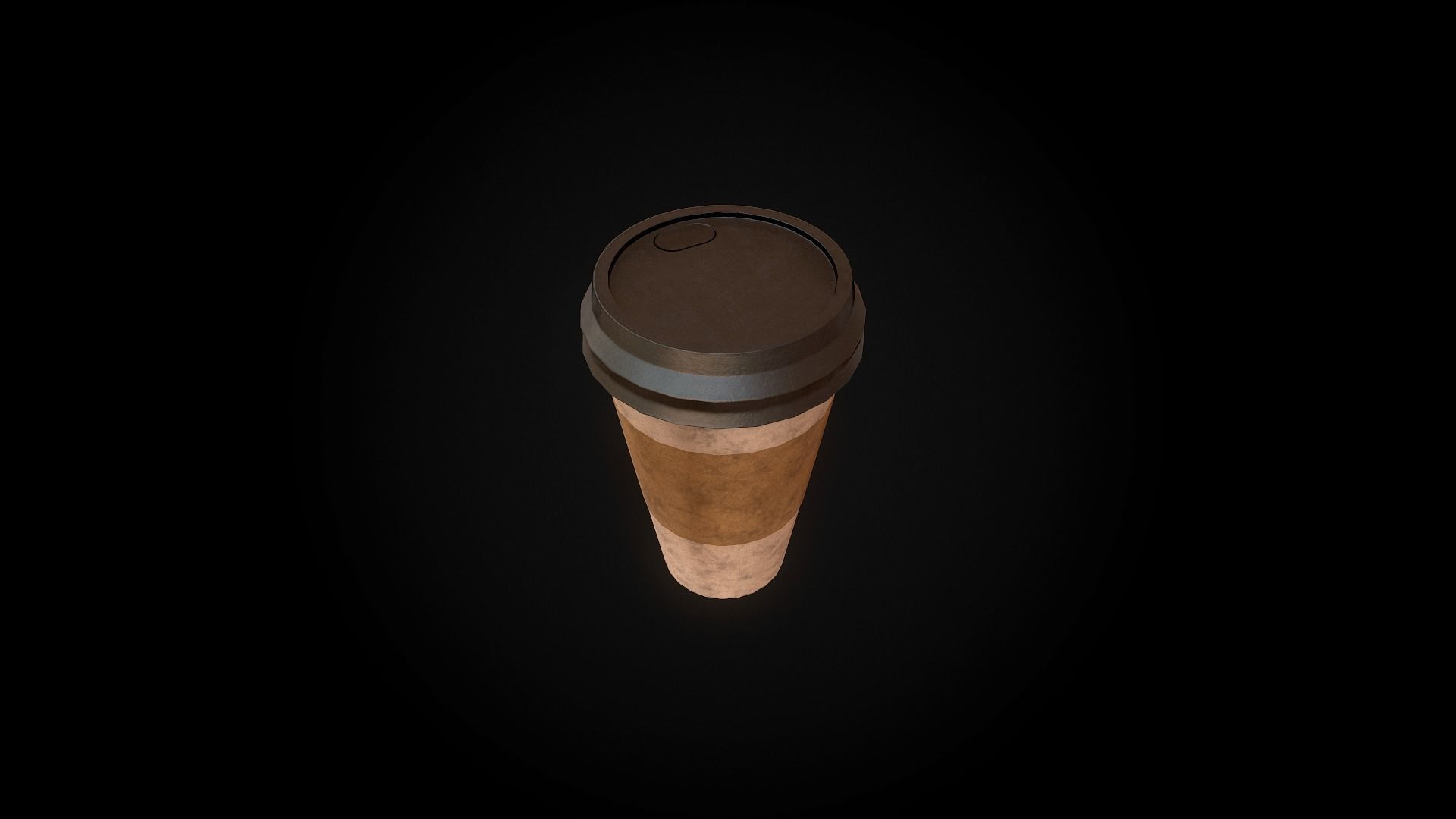 Coffe cup Low-poly 3D model_3