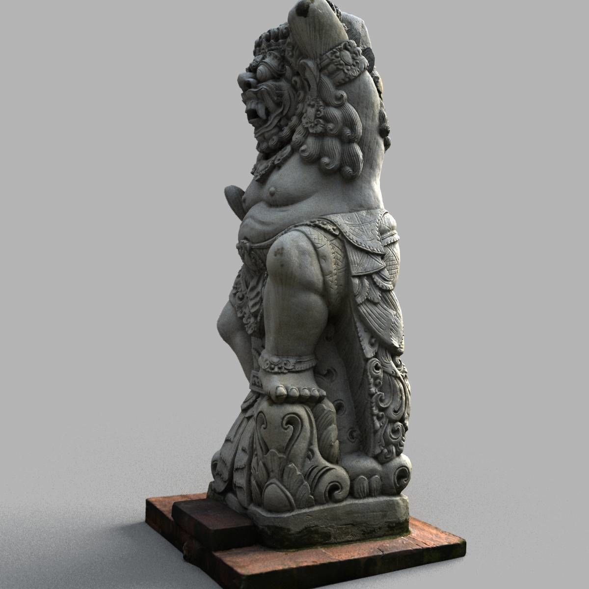 Bali-statue-013 statue of indian god Low-poly 3D model_5