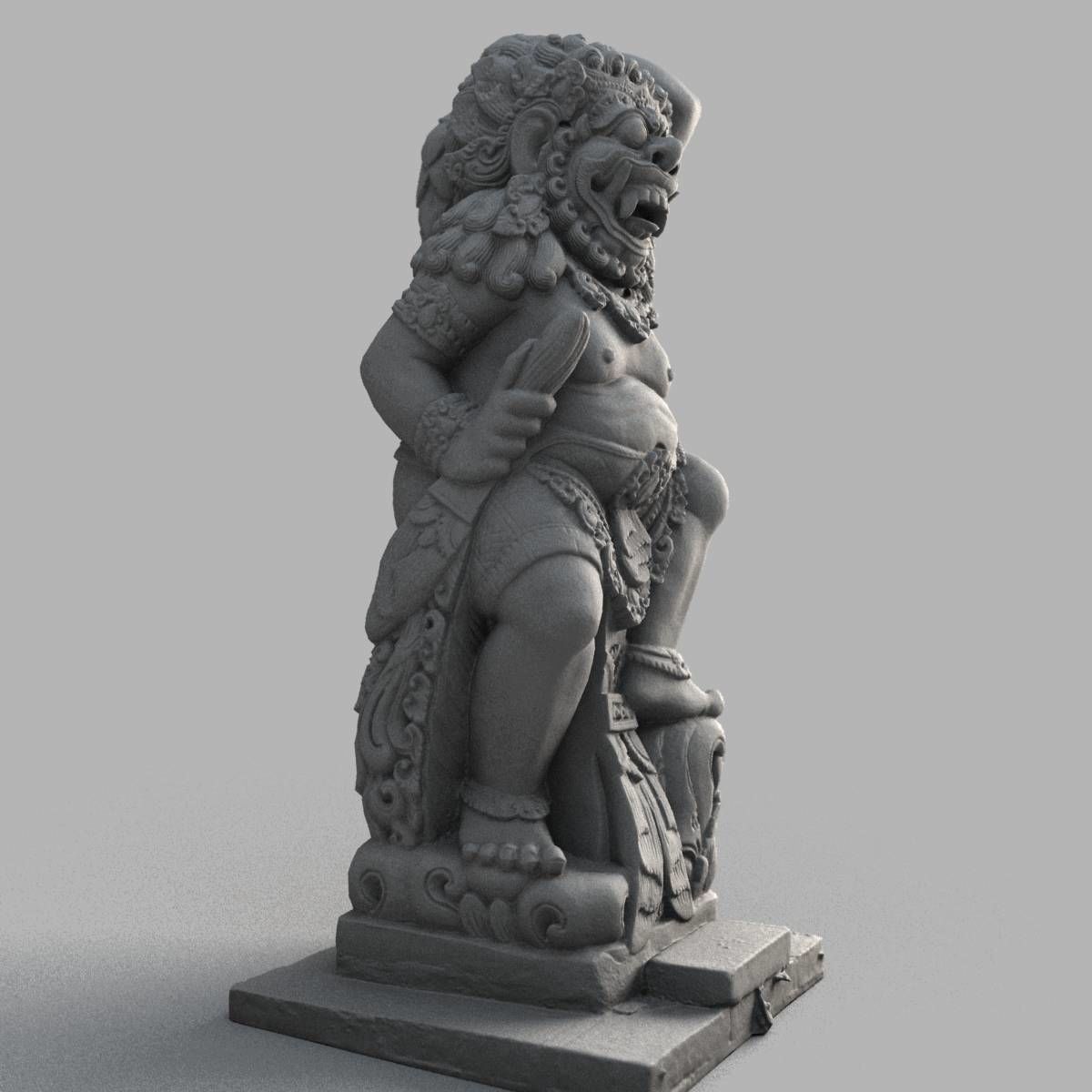 Bali-statue-013 statue of indian god Low-poly 3D model_7