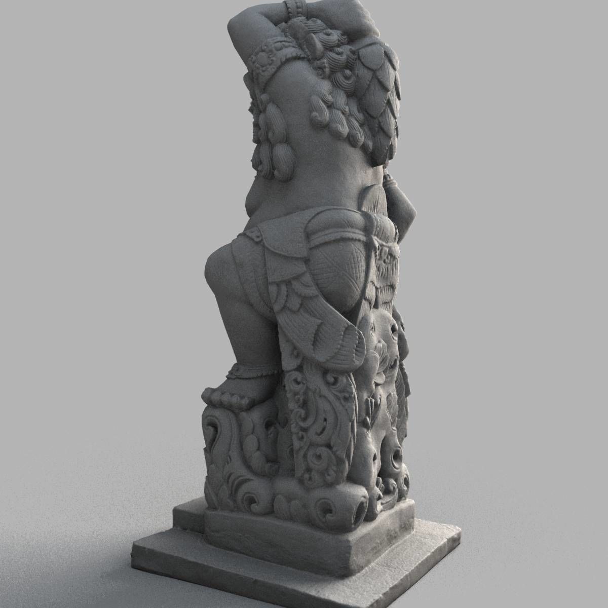 Bali-statue-013 statue of indian god Low-poly 3D model_10