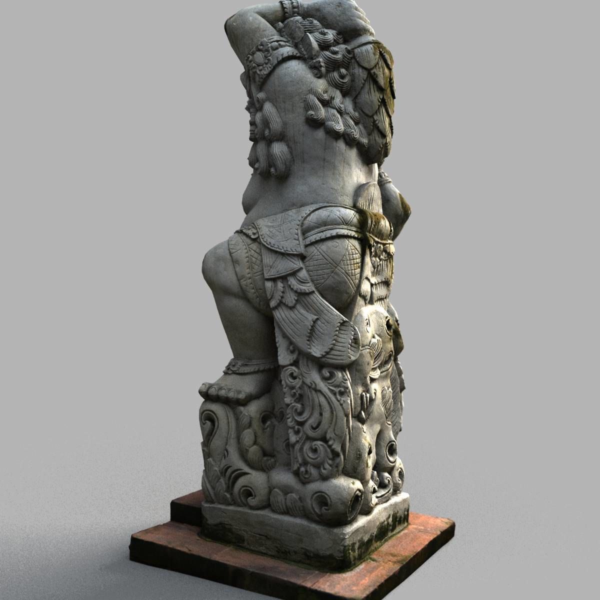 Bali-statue-013 statue of indian god Low-poly 3D model_4