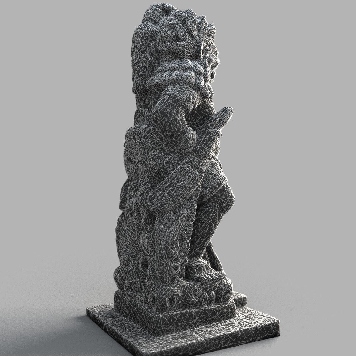 Bali-statue-013 statue of indian god Low-poly 3D model_14