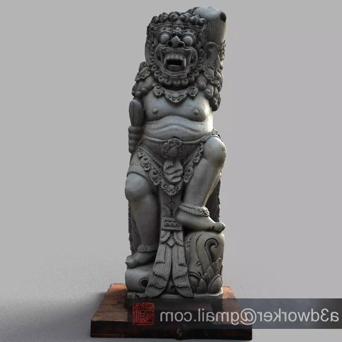 Bali-statue-013 statue of indian god Low-poly 3D model_0
