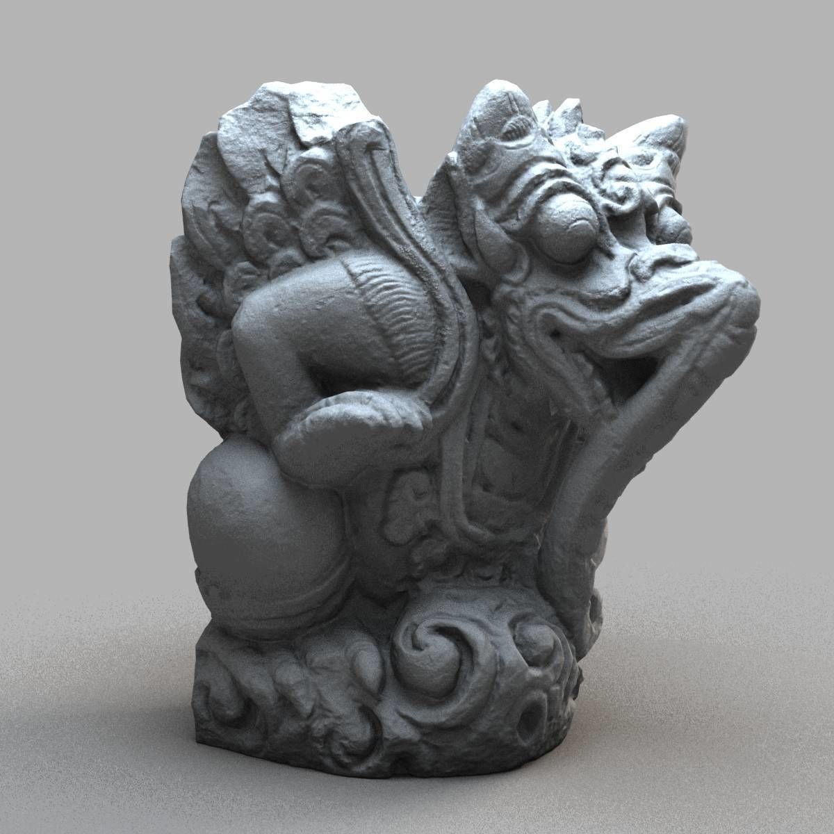 Bali-statue-015 gargoyle Low-poly 3D model_6
