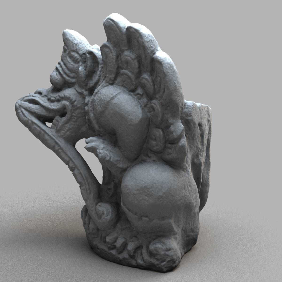 Bali-statue-015 gargoyle Low-poly 3D model_10