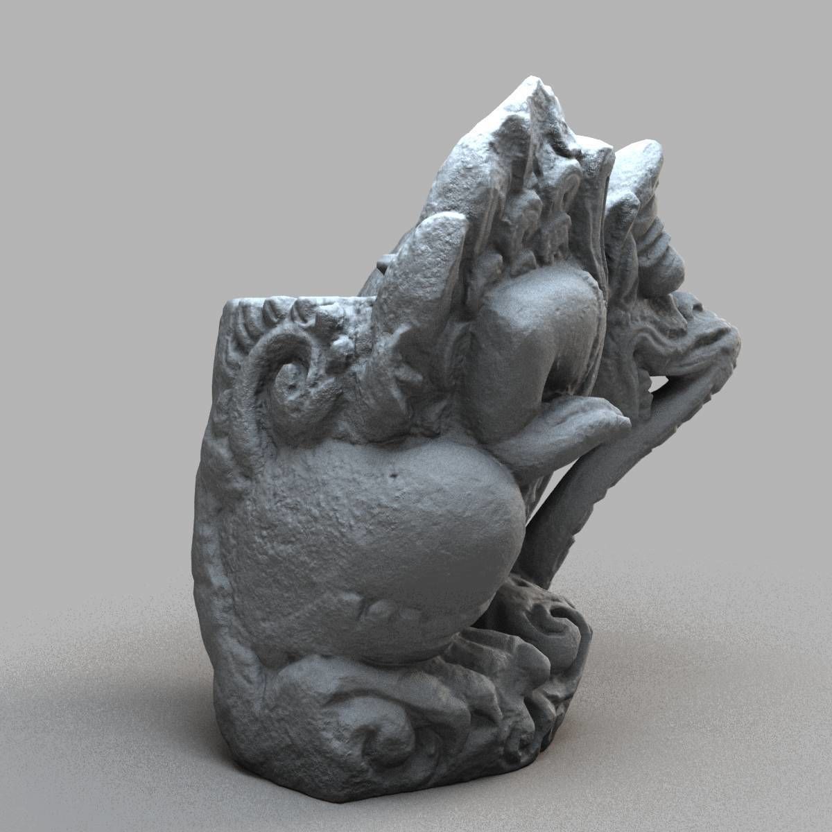 Bali-statue-015 gargoyle Low-poly 3D model_7