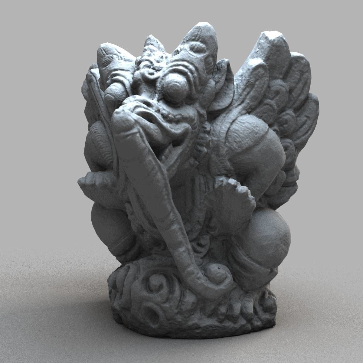 Bali-statue-015 gargoyle Low-poly 3D model_11