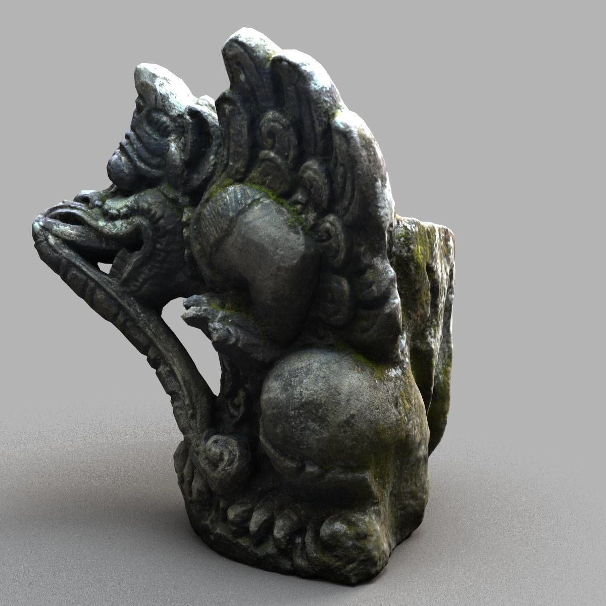 Bali-statue-015 gargoyle Low-poly 3D model_4