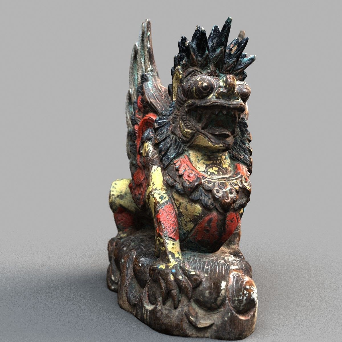 Bali-statue-018 statue of chinese deity Low-poly 3D model_1