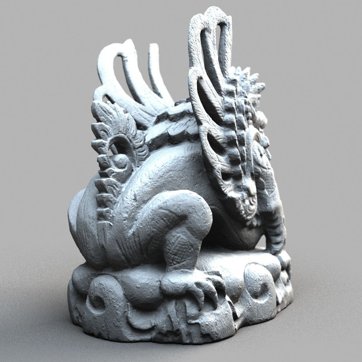 Bali-statue-018 statue of chinese deity Low-poly 3D model_9