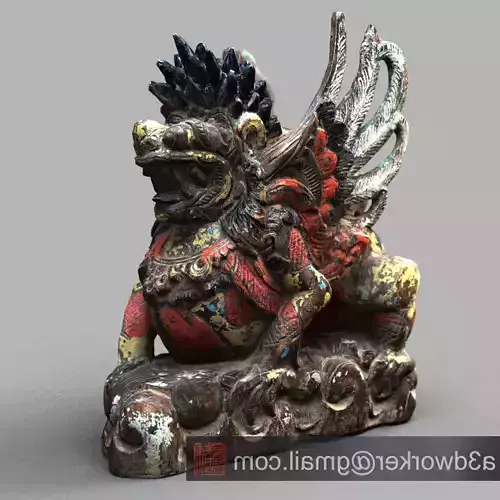 Bali-statue-018 statue of chinese deity Low-poly 3D model