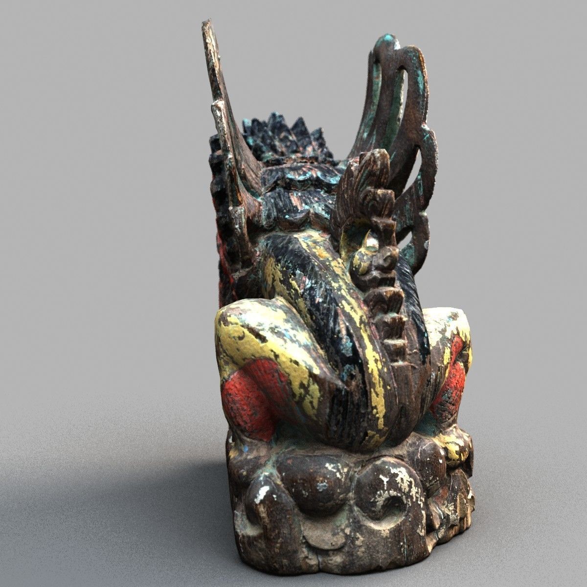 Bali-statue-018 statue of chinese deity Low-poly 3D model_4