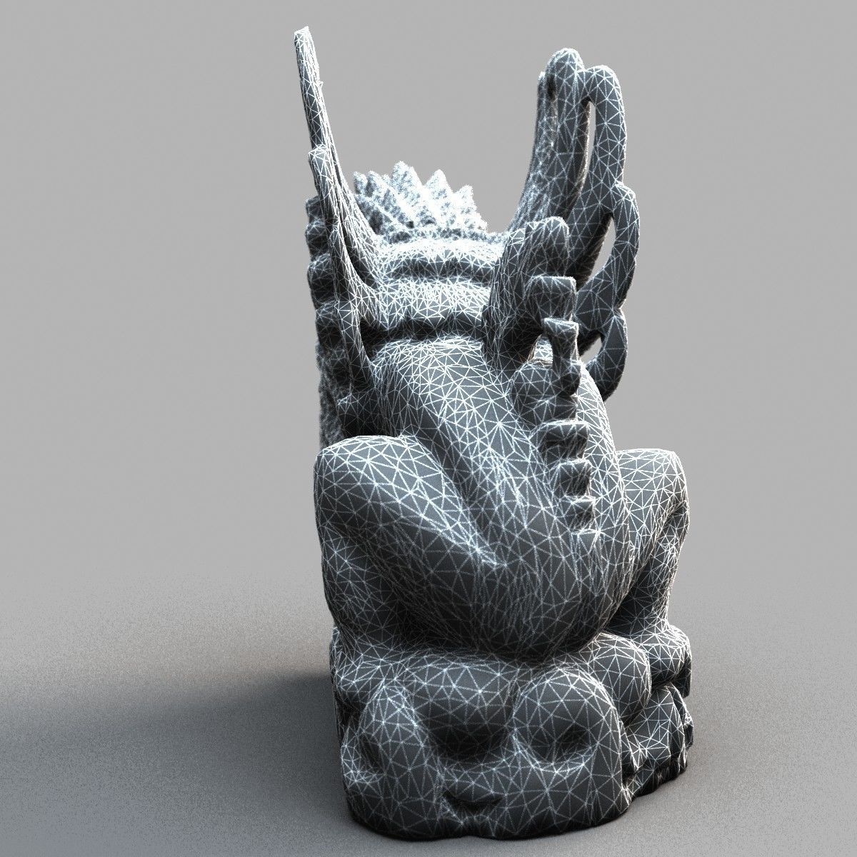 Bali-statue-018 statue of chinese deity Low-poly 3D model_16