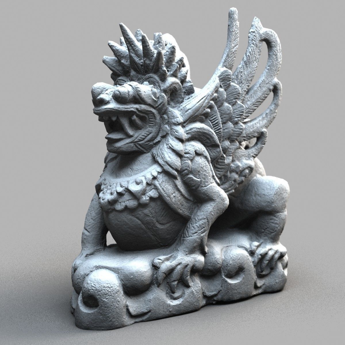 Bali-statue-018 statue of chinese deity Low-poly 3D model_6